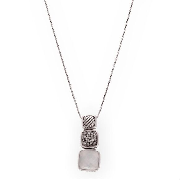 David Yurman Sterling Silver Chicklet Necklace - Picture 1 of 11